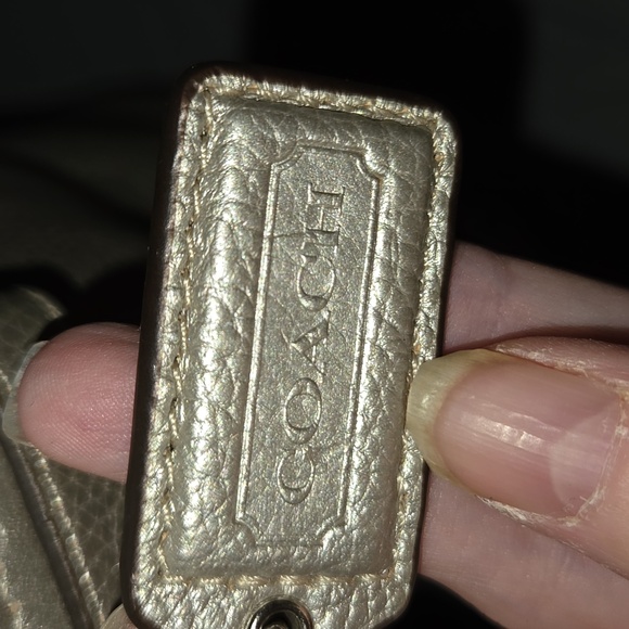 Coach Gold Metallic Pebbled Leather Hobo - Picture 7 of 10